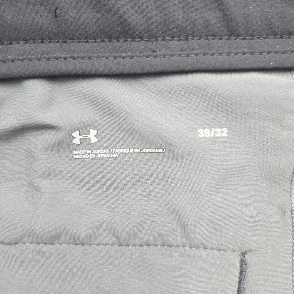 Under Armour Mens Black Golf Pants Flat Front UA Performance Trousers 38x32